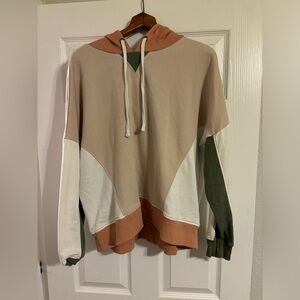 Natural Reflections Color block hoodie, Size Large